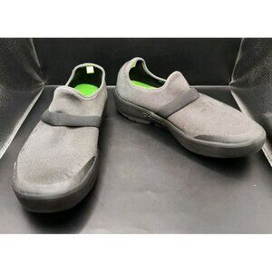 OOFOS Shoes Womens Size 8.5 OOmg eeZee Low Fibre Black Gray Recovery Slip On